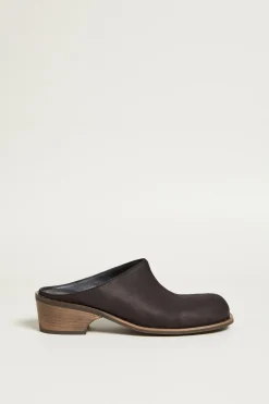 Sabot con fondo in legno - Nero