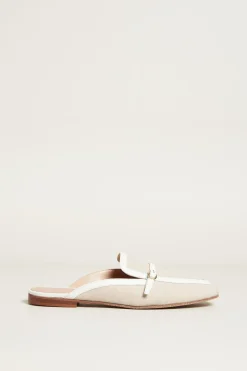 Sabot in pelle - Beige Bianco