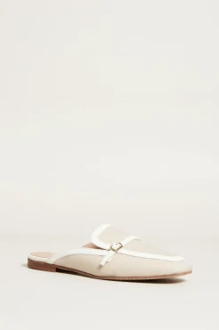 Sabot in pelle - Beige Bianco