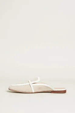 Sabot in pelle - Beige Bianco