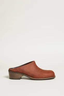 Sabot con fondo in legno - Marrone