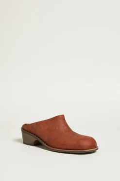 Sabot con fondo in legno - Marrone