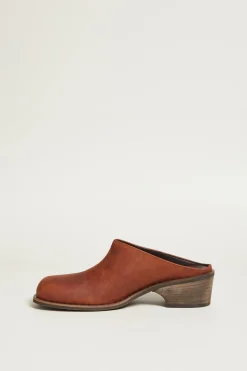 Sabot con fondo in legno - Marrone