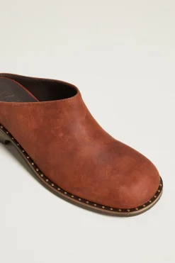 Sabot con fondo in legno - Marrone