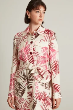 Sahariana in lino - Bianco Rosa