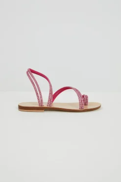 Sandali a listini con strass - Ciclamino