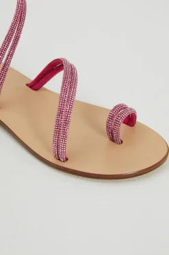 Sandali a listini con strass - Ciclamino