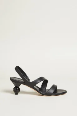 Sandali con tacco a sfera - Nero