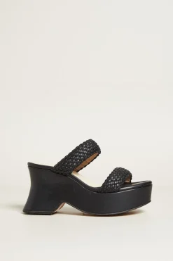 Sandali con zeppa - Nero