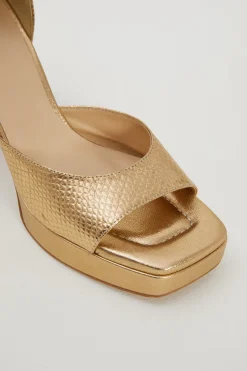 Sandali stampa rettile - Oro