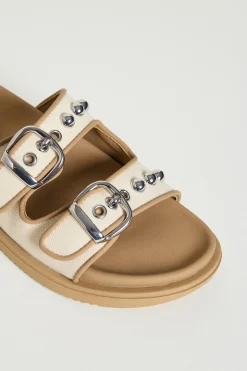 Sandali a doppia fascia - Bianco Beige