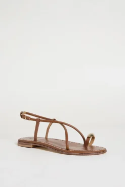 Sandali con fascia a dito - Marrone
