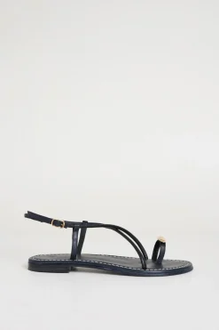 Sandali con fascia a dito - Nero