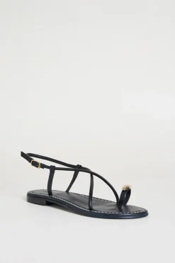Sandali con fascia a dito - Nero