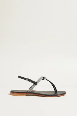 Sandali con strass - Argento Nero