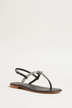 Sandali con strass - Argento Nero