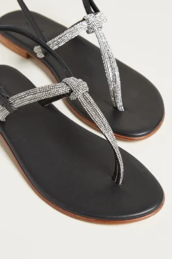 Sandali con strass - Argento Nero