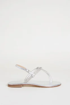 Sandali flat con strass - Argento