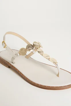 Sandali flat in pelle - Bianco