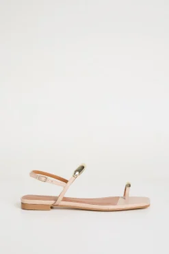 Sandali flat in pelle - Rosa