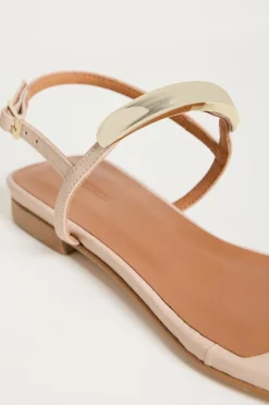 Sandali flat in pelle - Rosa