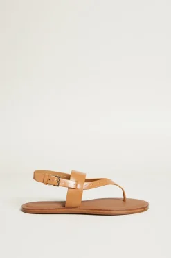 Sandali infradito in pelle - Cuoio