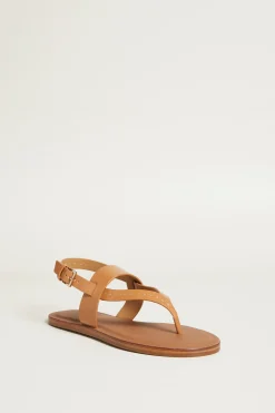 Sandali infradito in pelle - Cuoio