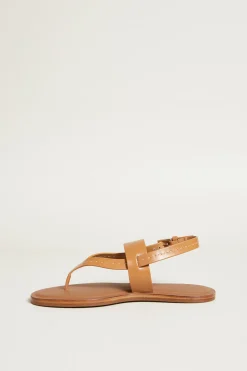 Sandali infradito in pelle - Cuoio