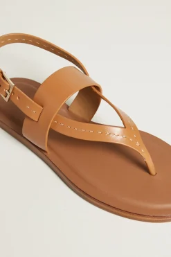 Sandali infradito in pelle - Cuoio