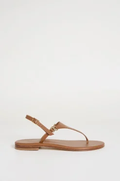 Sandali in pelle laminata - Marrone