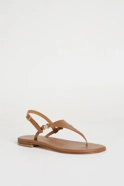Sandali in pelle laminata - Marrone