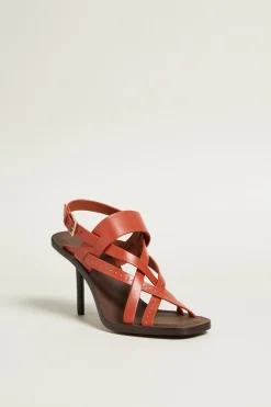 Sandali in pelle - Ruggine Scuro