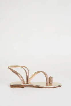 Sandali multilistino con strass - Rosa