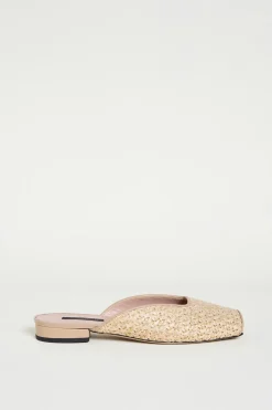 Sandali open-toe in paglia - Beige
