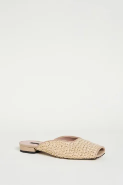 Sandali open-toe in paglia - Beige