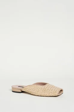 Sandali open-toe in paglia - Beige