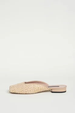 Sandali open-toe in paglia - Beige