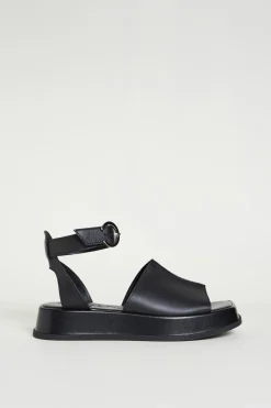 Sandali platform in pelle - Nero
