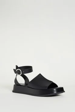 Sandali platform in pelle - Nero
