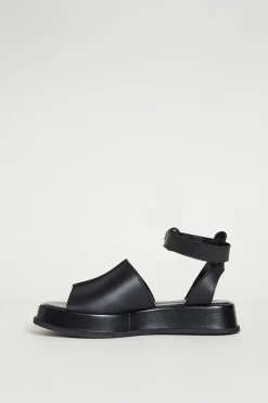 Sandali platform in pelle - Nero
