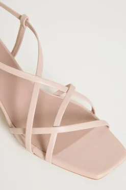 Sandalo con listini laminati - Rosa