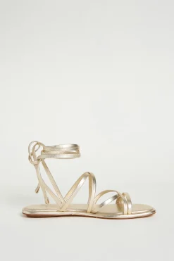 Sandalo in pelle laminata - Oro