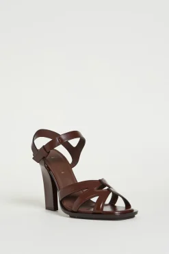 Sandalo in pelle lucida - Marrone