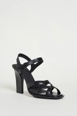Sandalo in pelle lucida - Nero
