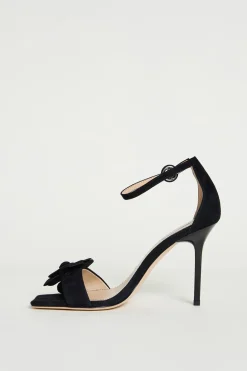 Sandalo in pelle scamosciata - Nero