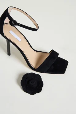 Sandalo in pelle scamosciata - Nero