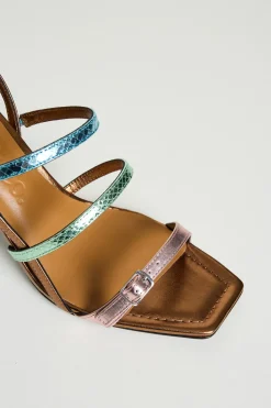 Sandalo laminato - Bronzo Azzurro Lilla