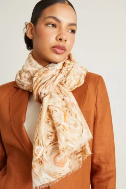 Sciarpa con motivo lamè - Beige