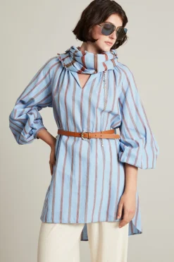 Sciarpa in voile - Celeste