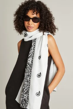 Sciarpa stampa bandana - Bianco Nero